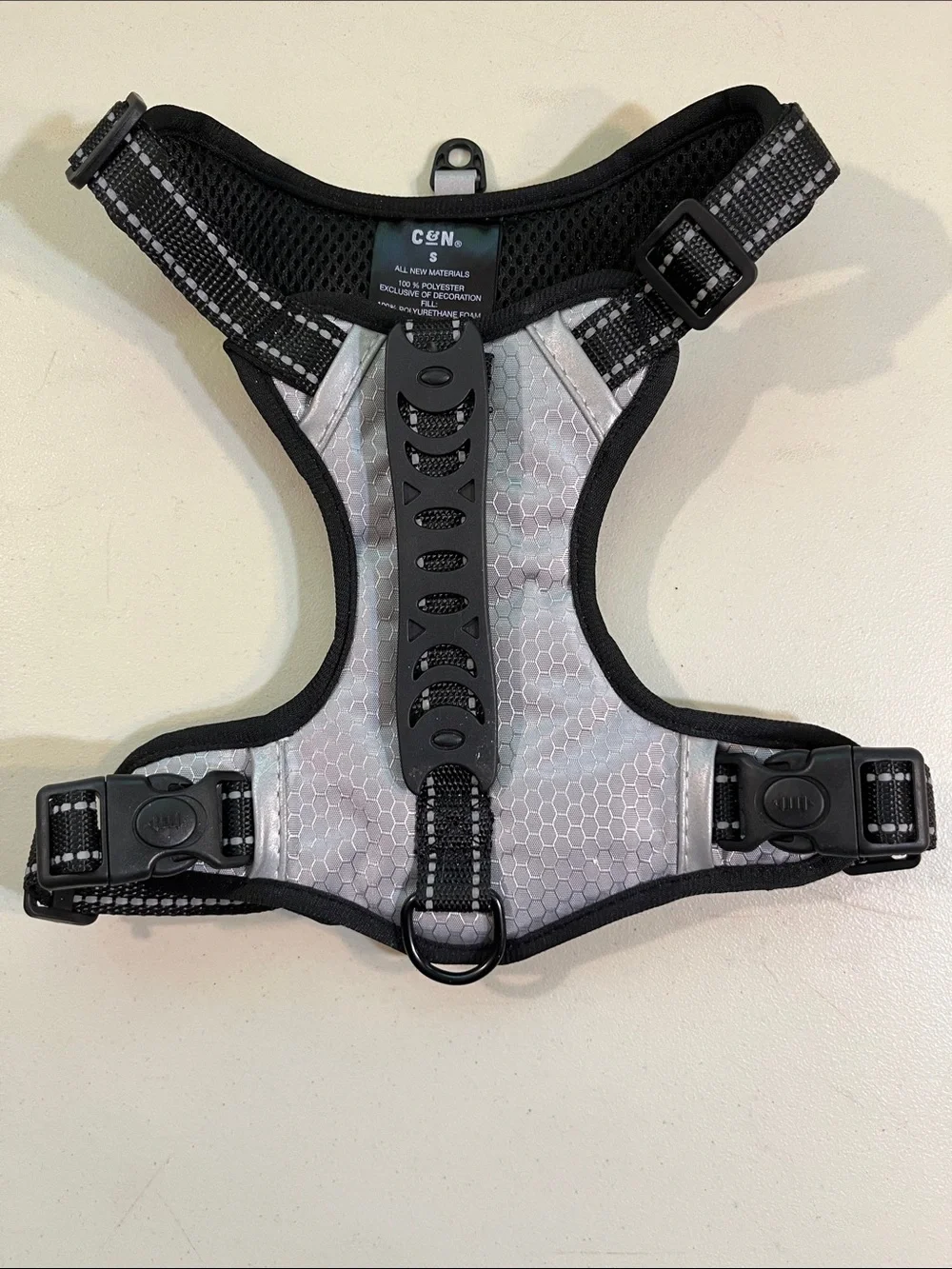 Reflective Gray & Black No-Pull Dog Harness size S